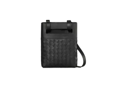 Bottega Veneta Intrecciato Calf Leather Shoulder Bag "Black"