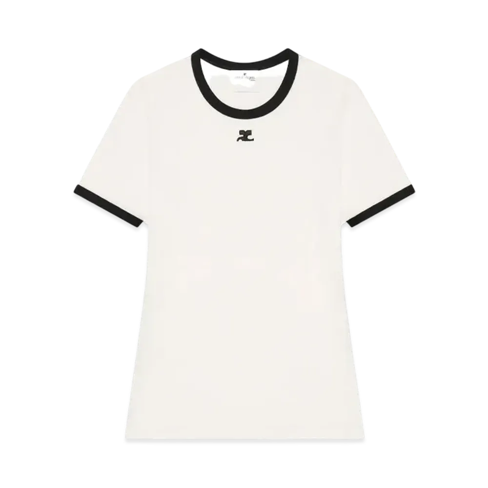 Courreges Signature Contrast T-Shirt "Heritage White/Black"