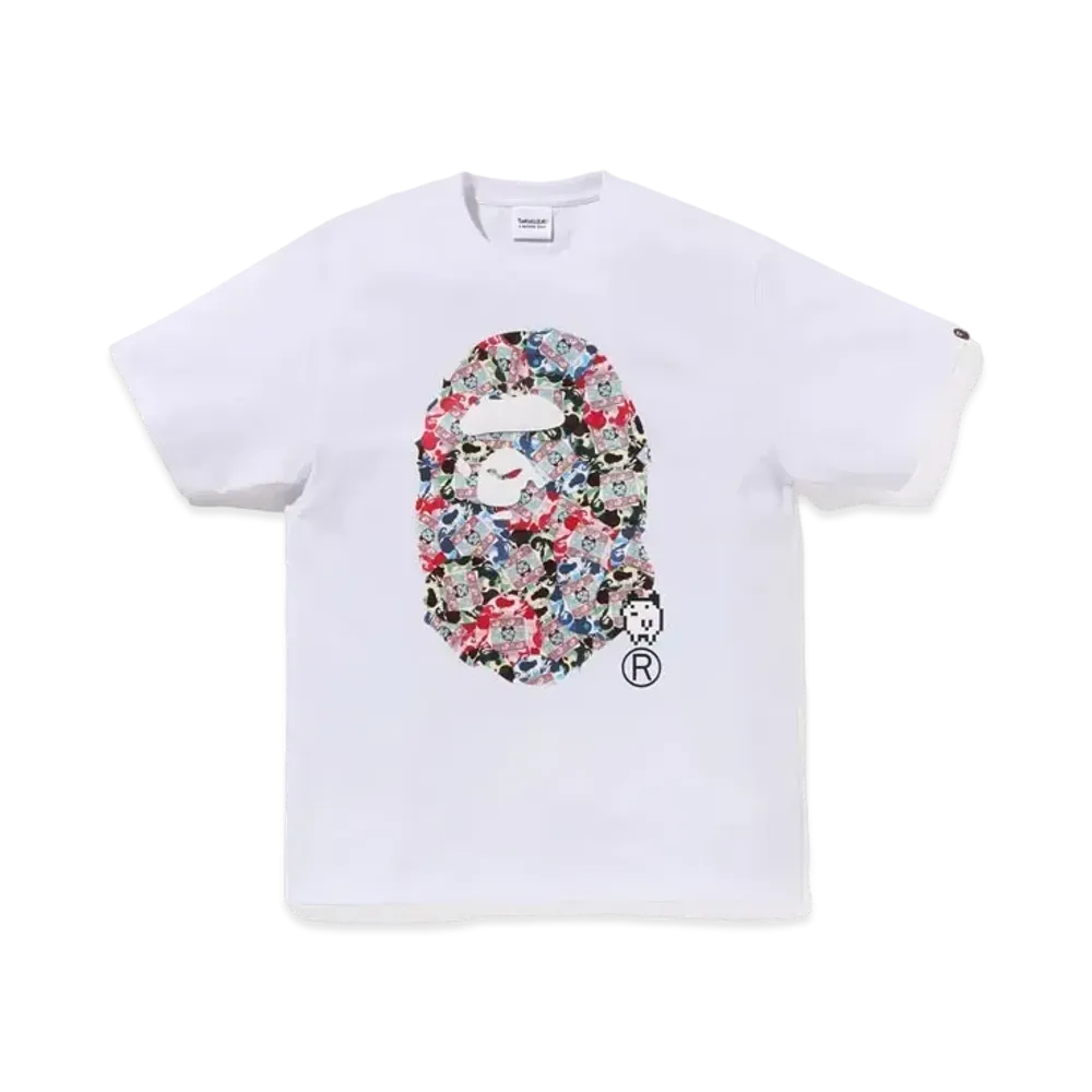 A BATHING APE x TAMAGOTCHI Ape Head Tee "White"