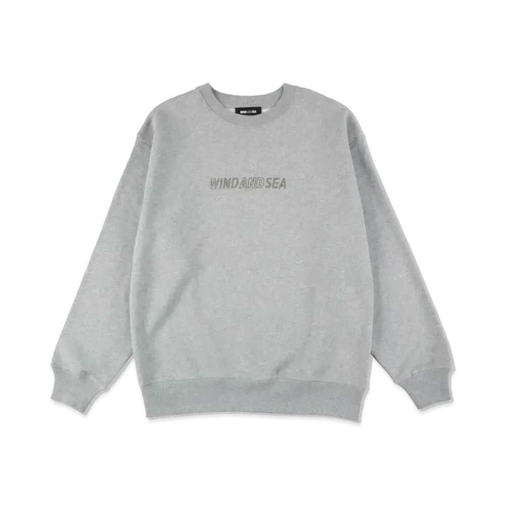 WIND AND SEA Xmas Rhine Stone Crew Neck "Gray"
