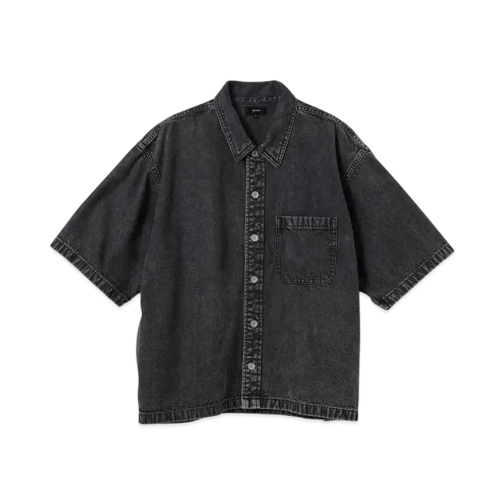 BEAMS Short Denim Shirt "Black"