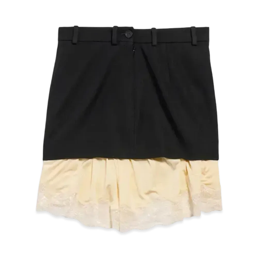 BALENCIAGA Women's Lingerie Mini Tailored Skirt "Black"