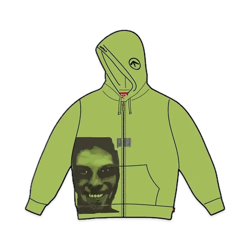 Supreme x Aphex Twin Zip Up Hooded Sweashirt "Green"