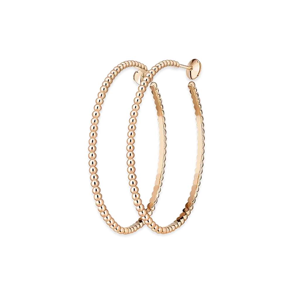 Van Cleef & Arpels Perlee gold pearls hoop earrings large model "18K Rose gold"