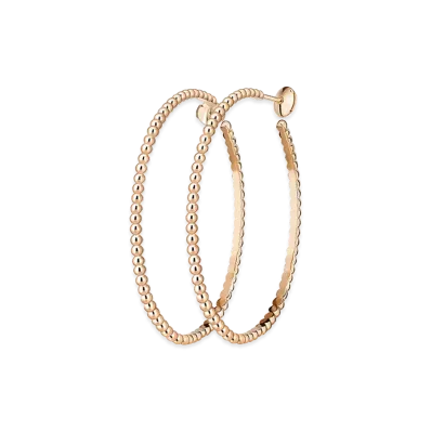 Van Cleef & Arpels Perlee gold pearls hoop earrings large model "18K Rose gold"