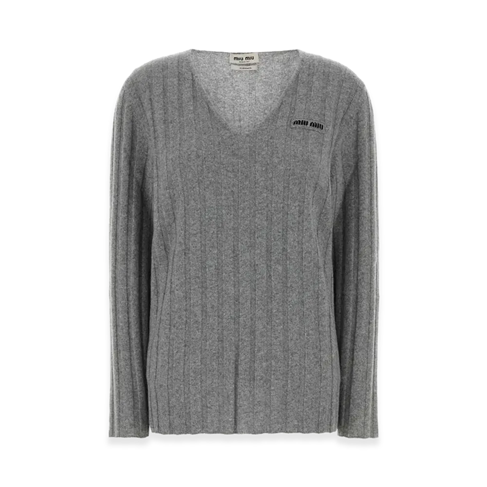 MIU MIU Women's Wool Blend Sweater "Gray"