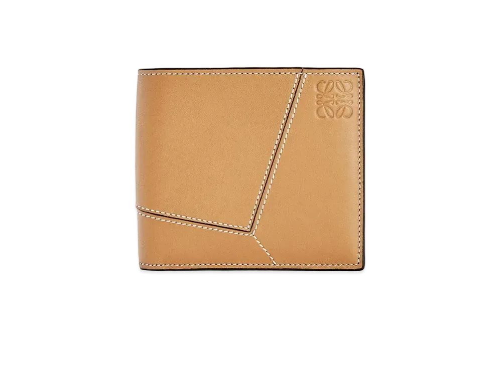 LOEWE Puzzle Stitches Bifold Wallet In Smooth Calfskin "Light Caramel"