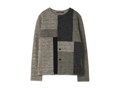 Yohji Yamamoto Y's GLEN CHECK PATCHWORK CARDIGAN A "Ivory"