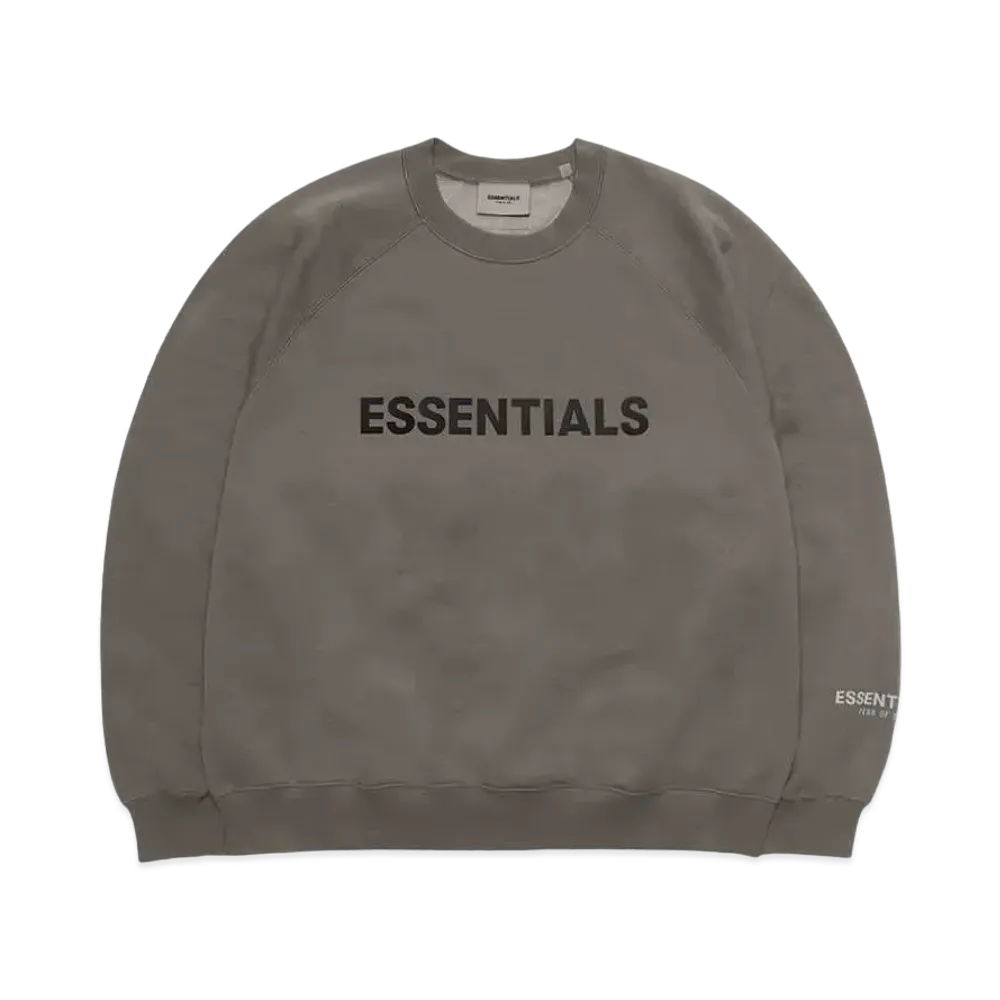 FEAR OF GOD ESSENTIALS 3D Silicon Applique Crewneck "Gray Flannel/Charcoal"