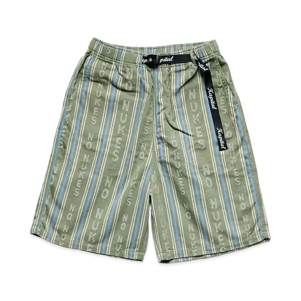 KAPITAL Hope Stripe Easy Shorts "Khaki"