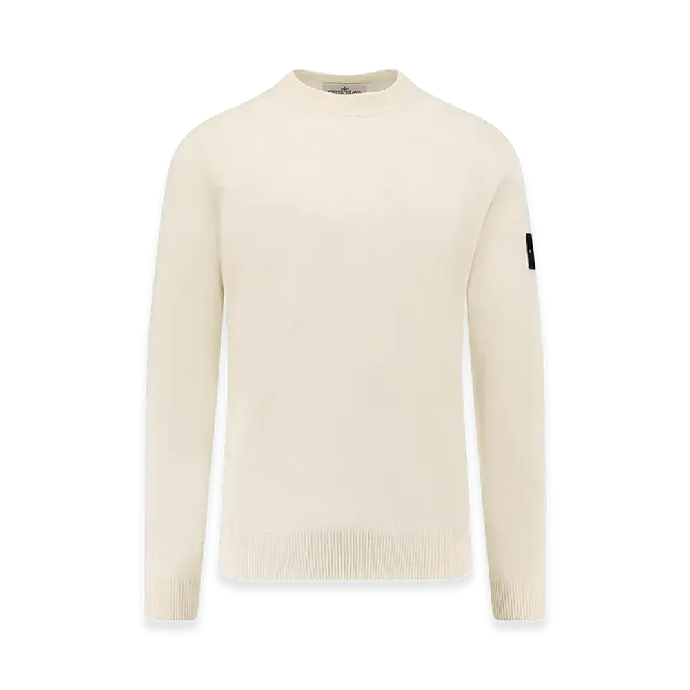 Stone Island Certified Virgin Wool Sweater "White"