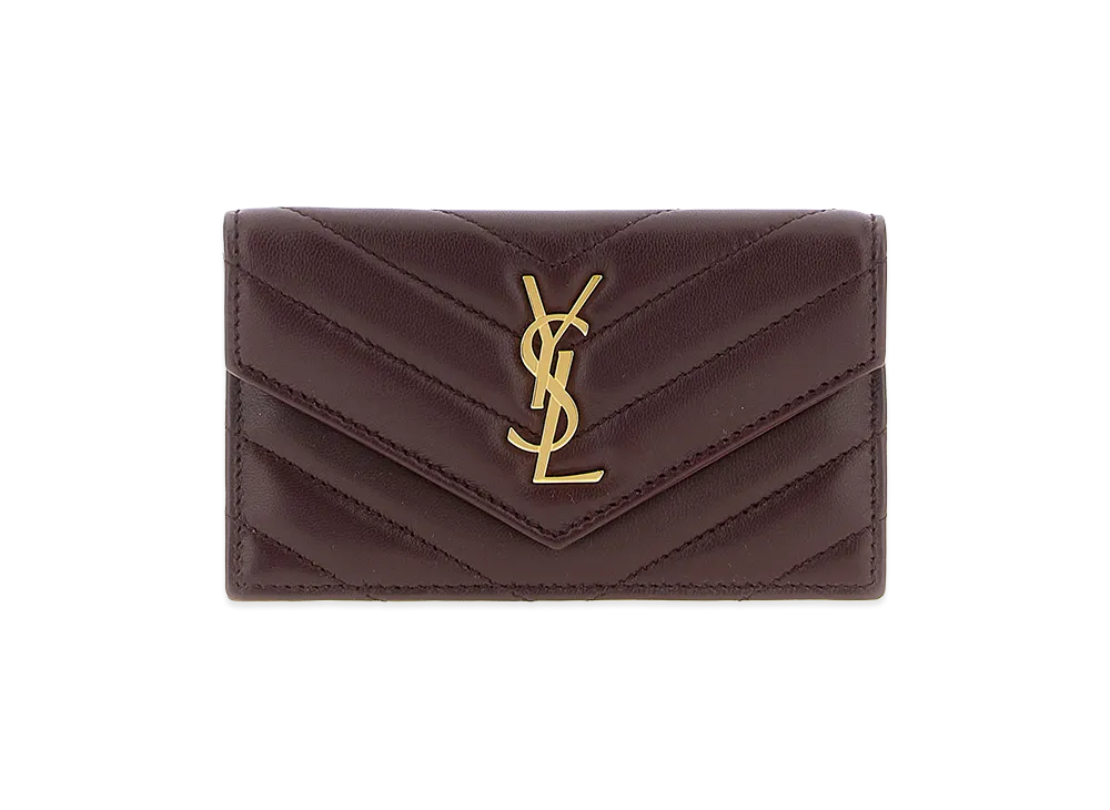 Saint Laurent Women's 'Fragments' Card Holder "Bordeaux"