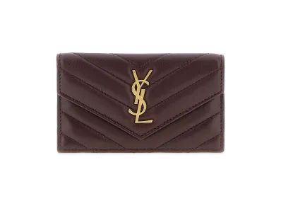 Saint Laurent Women's 'Fragments' Card Holder "Bordeaux"