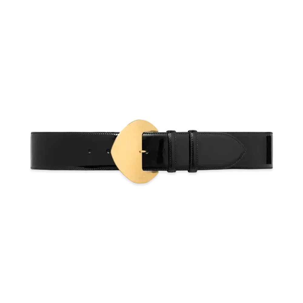 CELINE BC-11 50MM Belt In Patent Taurillon "Black"