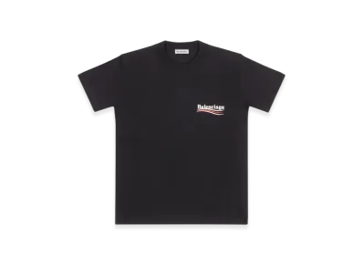 BALENCIAGA Women's Political Campaign Small Fit T-Shirt "Black"