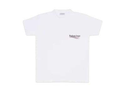 BALENCIAGA Women's Political Campaign T-shirt Small Fit "White"