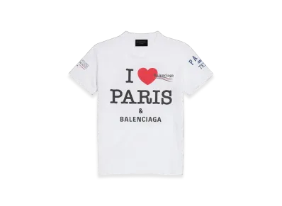 BALENCIAGA Women's New Year Series 25 Overlayer Political Campaign T-Shirt Small Fit "White"