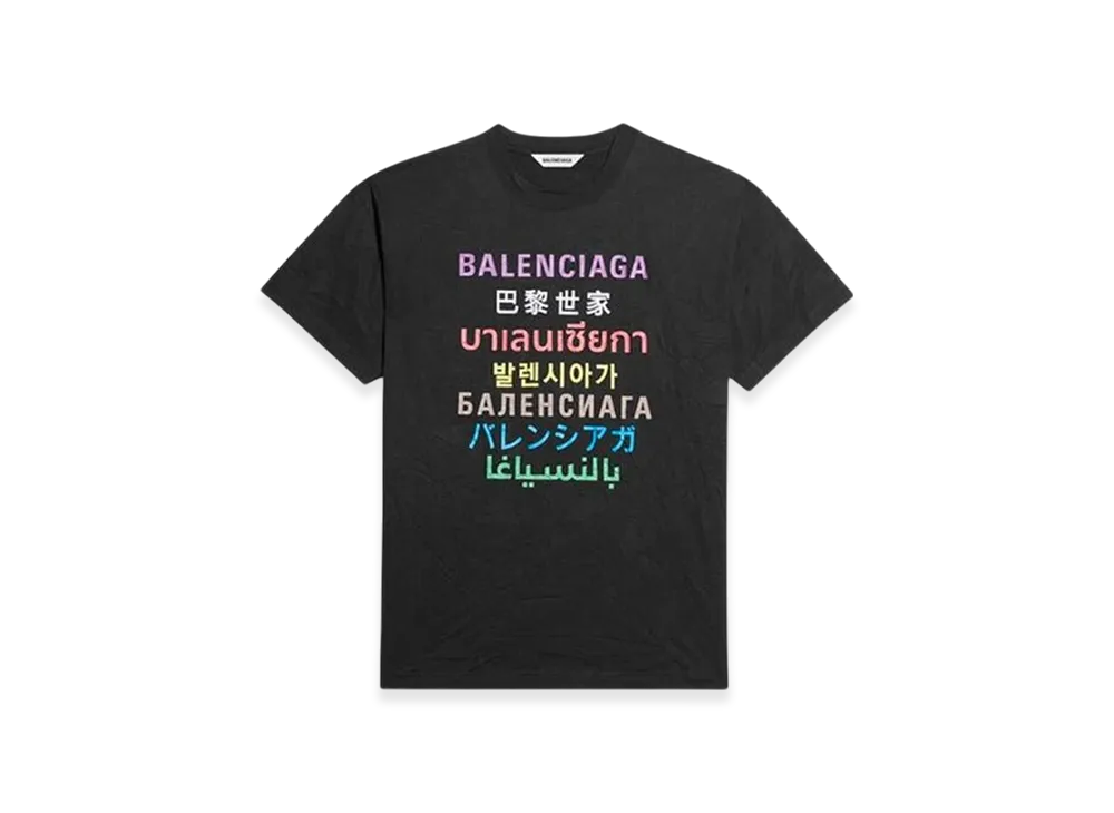 BALENCIAGA Languages T-Shirt "Black Multicolor"