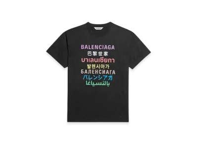 BALENCIAGA Languages T-Shirt "Black Multicolor"