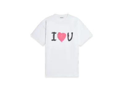BALENCIAGA Women's I Love U Medium Fit T-Shirt "White"