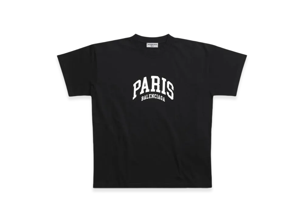 BALENCIAGA Women's Cities Paris T-Shirt Medium Fit "Black"