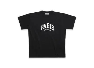 BALENCIAGA Women's Cities Paris T-Shirt Medium Fit "Black"