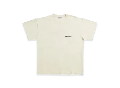 BALENCIAGA Women's Back Medium Fit T-Shirt "Cream"