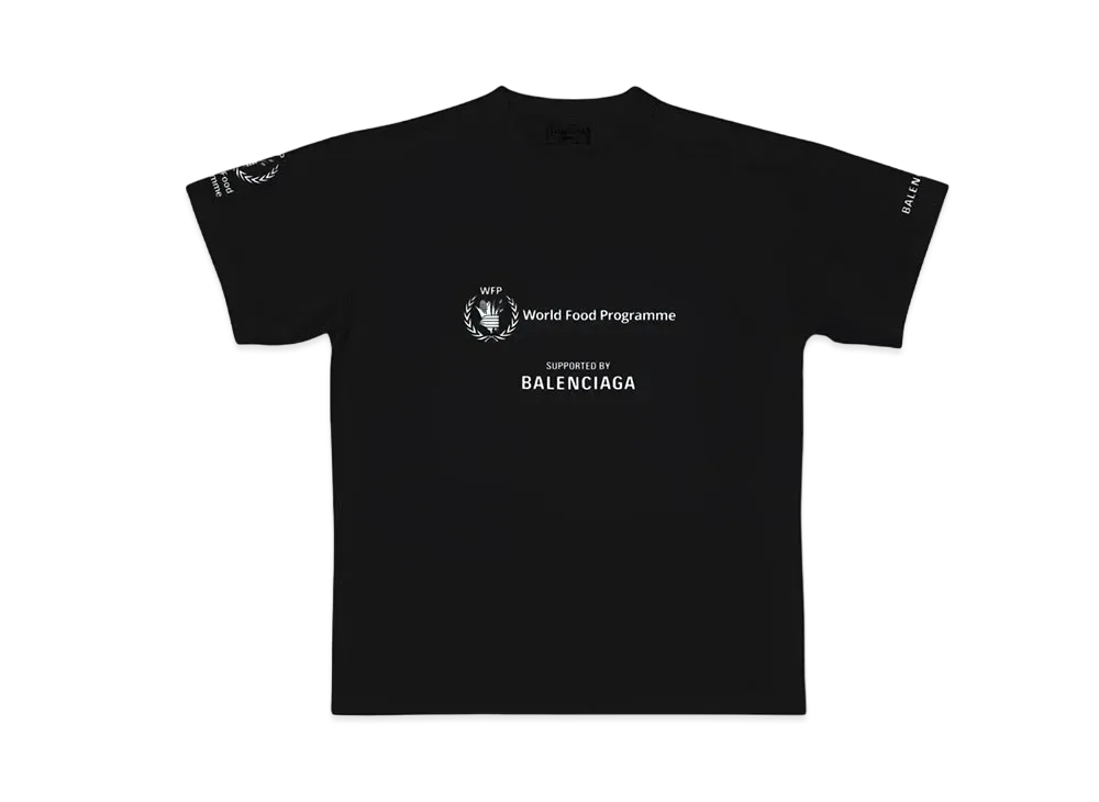 BALENCIAGA Women's WFP T-shirt Medium Fit "Black/White"
