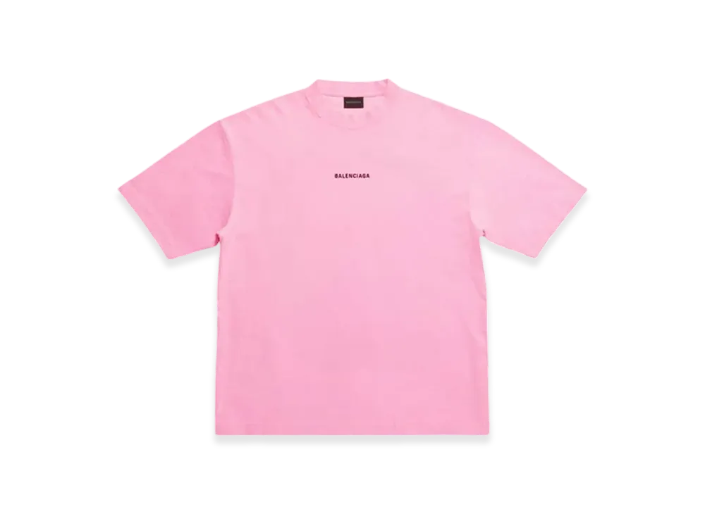 BALENCIAGA Women's Back T-Shirt Medium Fit "Fluo Pink"