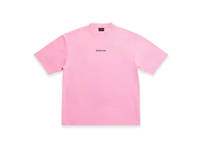 BALENCIAGA Women's Back T-Shirt Medium Fit "Fluo Pink"