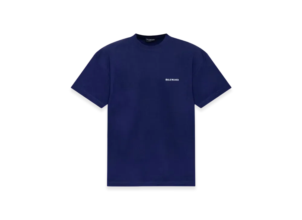 BALENCIAGA Logo T-Shirt Medium Fit "Marine Blue"