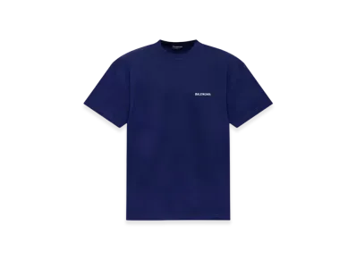 BALENCIAGA Logo T-Shirt Medium Fit "Marine Blue"