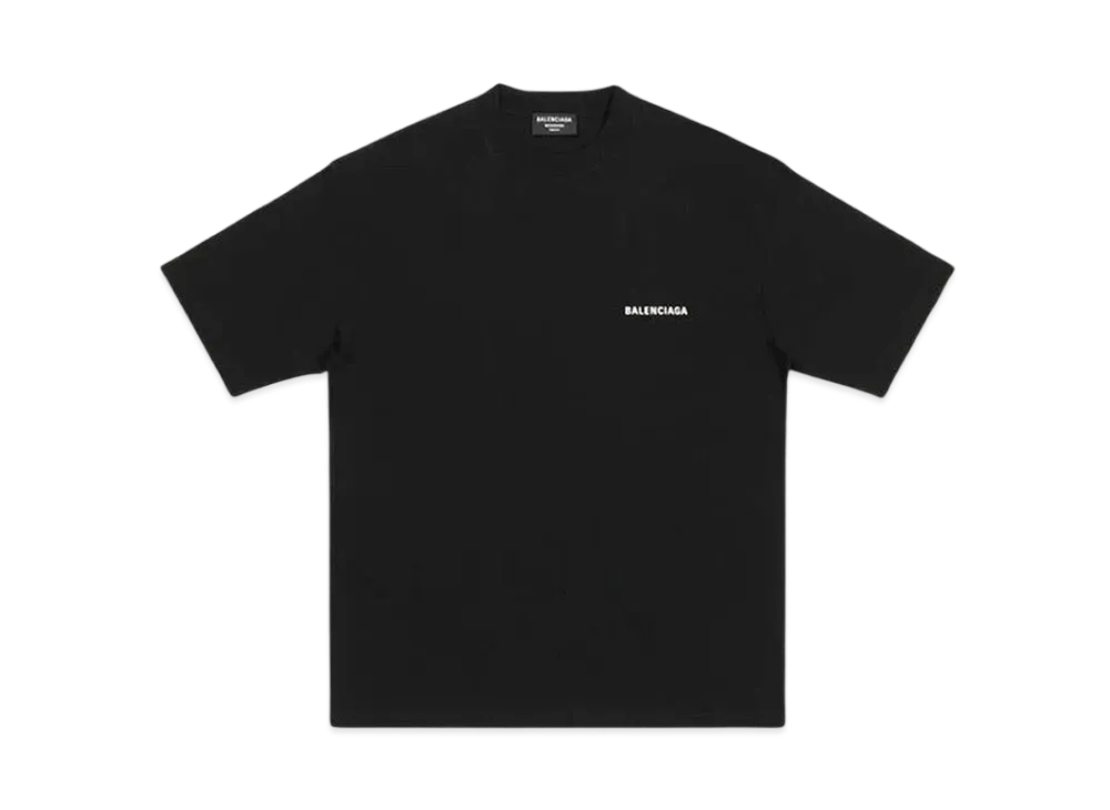 BALENCIAGA MENS Logo T-shirt Medium Fit "Black"