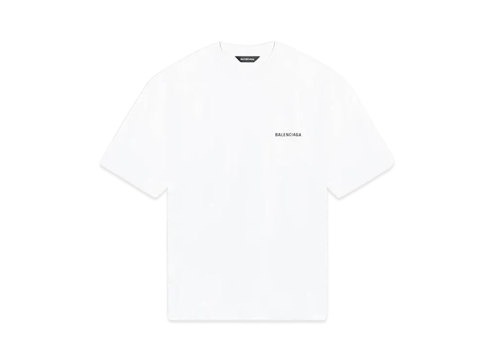 BALENCIAGA MENS Logo T-shirt Medium Fit "White"