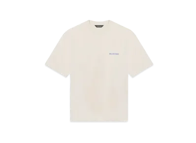 BALENCIAGA Logo Medium Fit T-shirt "Beige/Blue"