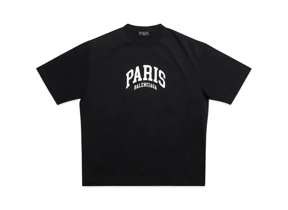 BALENCIAGA MENS Cities Paris T-shirt Medium Fit "Black/White"
