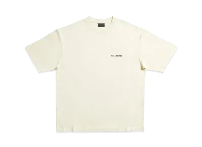 BALENCIAGA MENS Back T-shirt Medium Fit "Light Beige/Black"