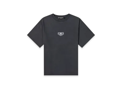 BALENCIAGA BB Logo T-Shirt Medium Fit Washed "Washed Black White"