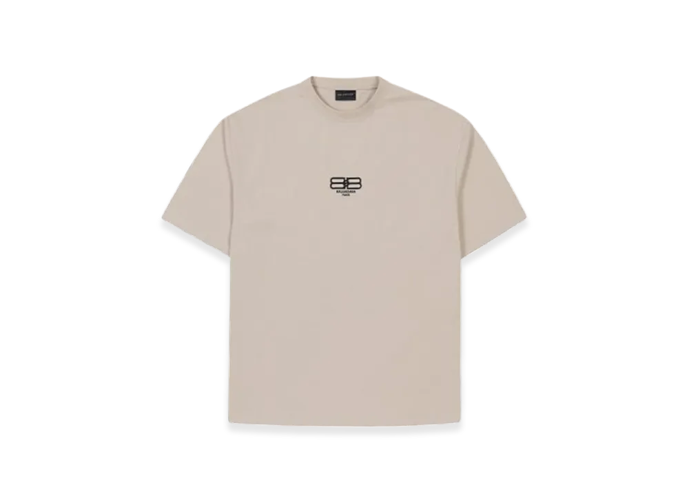 BALENCIAGA BB Logo T-Shirt Medium Fit "Light Beige"
