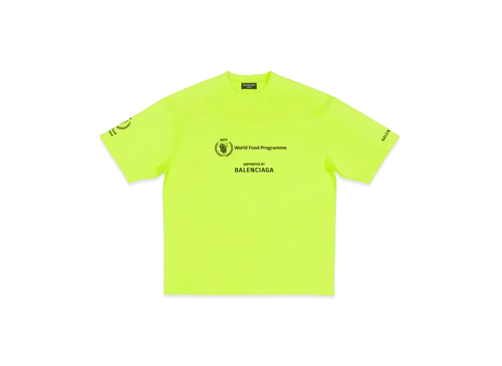 BALENCIAGA Men's Wfp T-shirt Medium Fit "Neon Yellow"