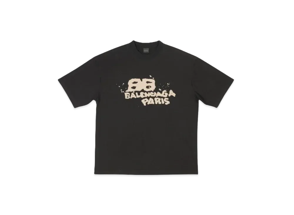 BALENCIAGA Hand-Drawn BB Icon T-shirt Medium Fit "Black"