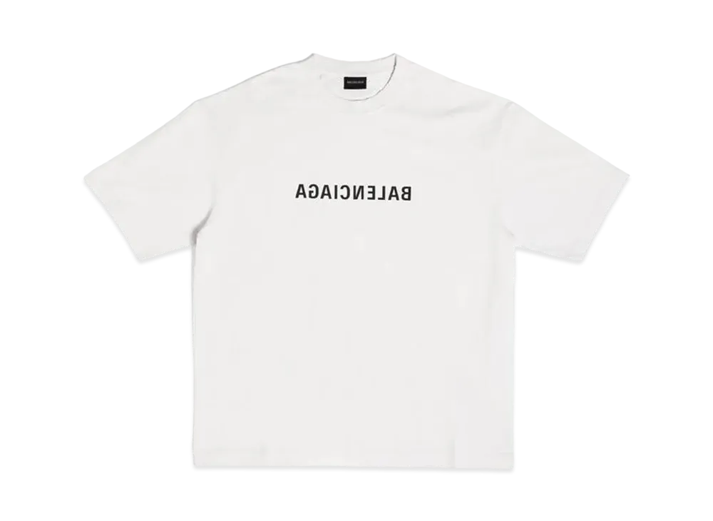 BALENCIAGA Women's Mirro T-shirt Medium Fit "Light Beige"