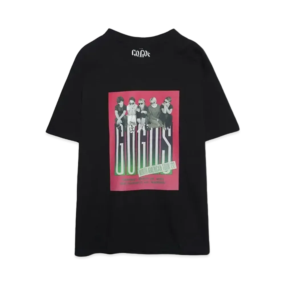 MINEDENIM GO-GO'S "NORTH AMERICAN TOUR" Print Crewneck T-SH "BLACK"