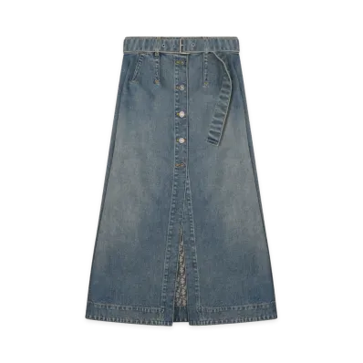 Dior Women's Gonna Midi In Denim "Denim"