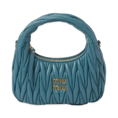 MIUMIU Wander Matelasse Nappa Leather Hobo Bag "Marine Blue"