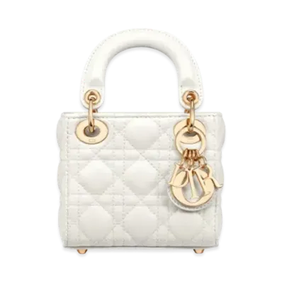 Dior Lady Dior Micro Bag Canage Skin "White"