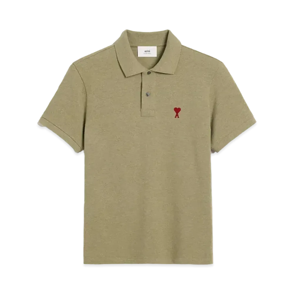 AMI PARIS Ami de Coeur Polo Shirt "Heather Sage"