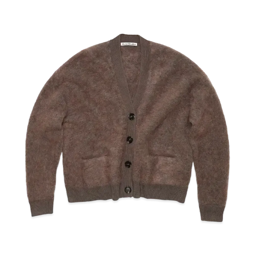 Acne Studios Wool Mohair Cardigan "Brown/Blue Melange"