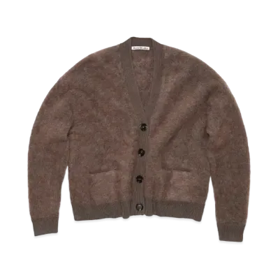 Acne Studios Wool Mohair Cardigan "Brown/Blue Melange"