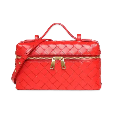 Bottega Veneta Women's Bang Leather Vanity Bag "Red"